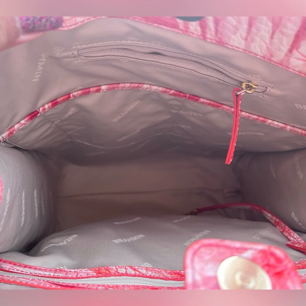 NWT Brahmin Monique Pink Flamingo Melbourne Tote